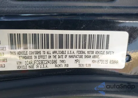 2014 Jeep Grand Cherokee Overland z USA, uszkodzony, nr VIN 1C4RJFCG3EC241606